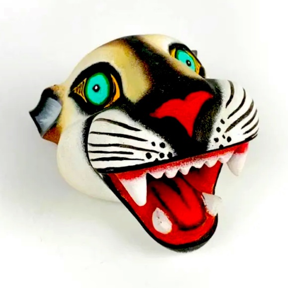 •handmade• Cougar Head - Oaxacan Alebrije Wood Carving - Picture 1 of 14